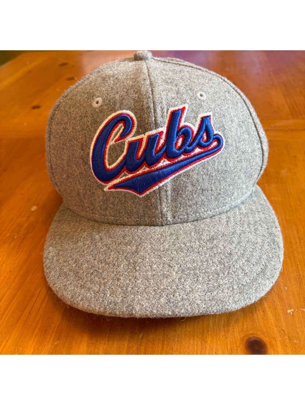 New Era MLB Chicago Cubs 59FIFTY Fitted Wool Baseball Cap Hat Size 7 3/4 Gray